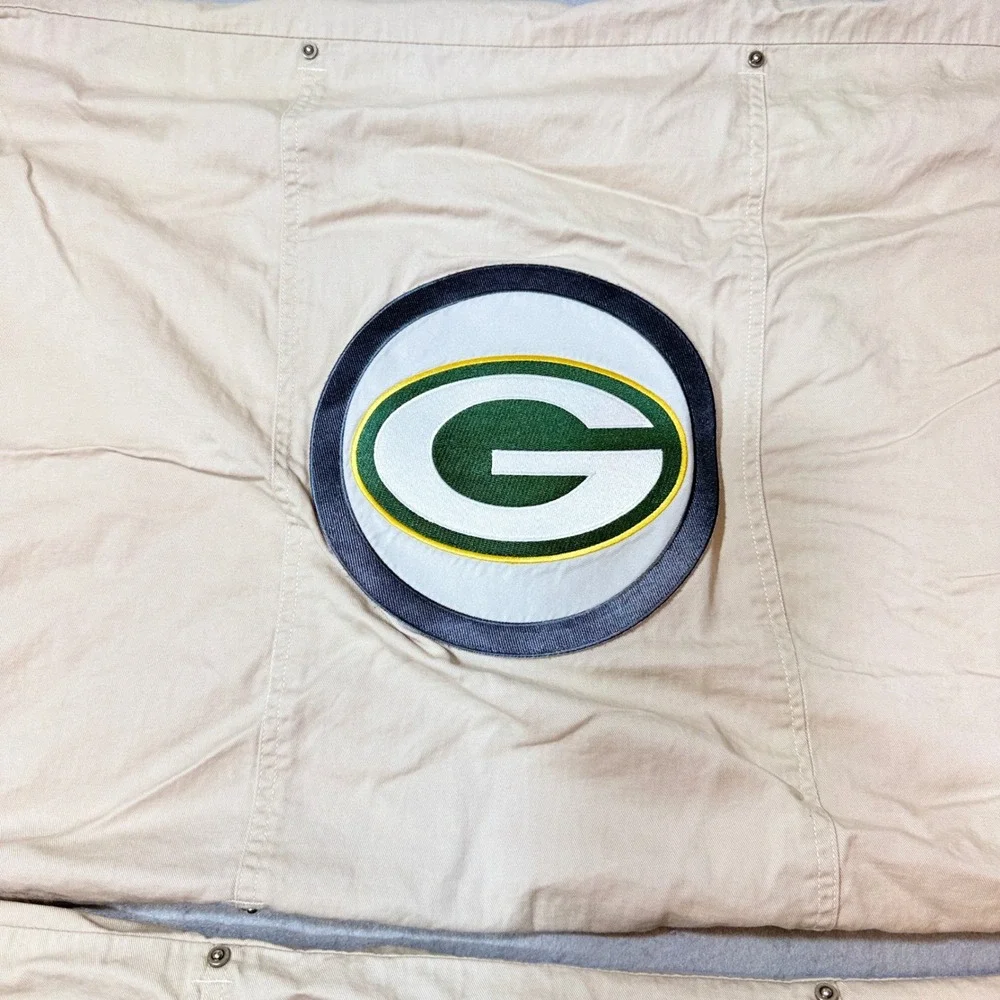 PBteen Green Bay Packers Pillow Shams Standard Khaki Good Set of 2 Cotton Logo